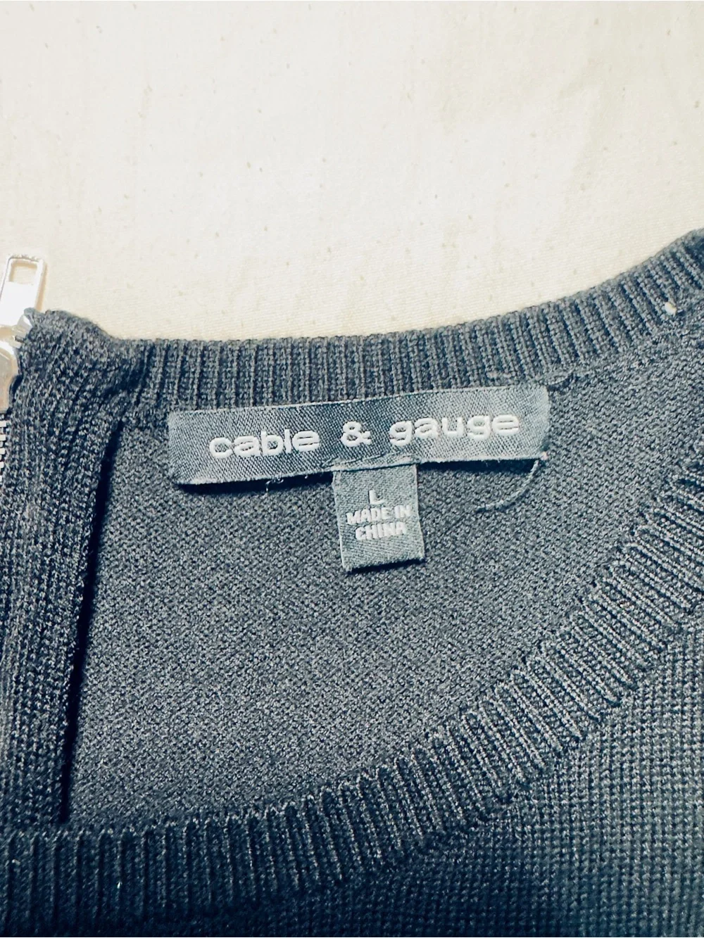 Cable & Gauge Women's Black Long-Sleeve Pullover Sweater size Large